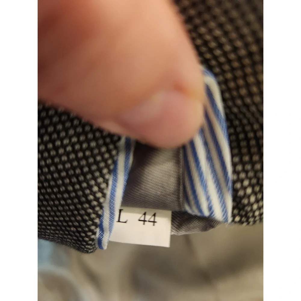 Tommy‎ Hilfiger Mens 44L Grey 100% Wool Micro Pattern 2-Button Blazer Jacket